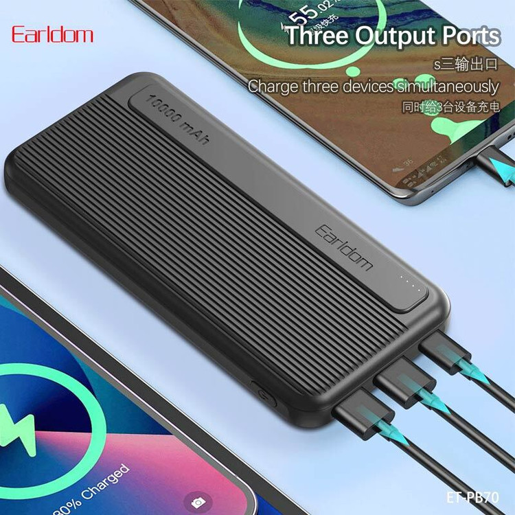 پاور بانک ارلدام ET-PB70 10.5W ظرفیت 10000 میلی آمپر ساعت