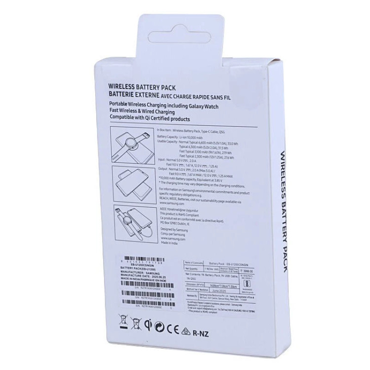 پاور بانک بی سیم فست شارژ سامسونگ EB-U1200 PD 15W High Copy ظرفیت 10000 میلی آمپر ساعت
