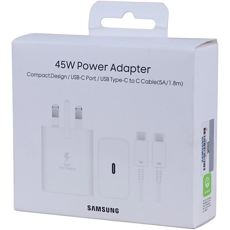 شارژر دیواری 45 وات سامسونگ EP-T4510 PD 3A + کابل تبدیل تایپ سی