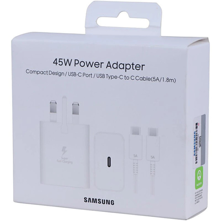 شارژر دیواری 45 وات سامسونگ EP-T4510 PD 3A + کابل تبدیل تایپ سی