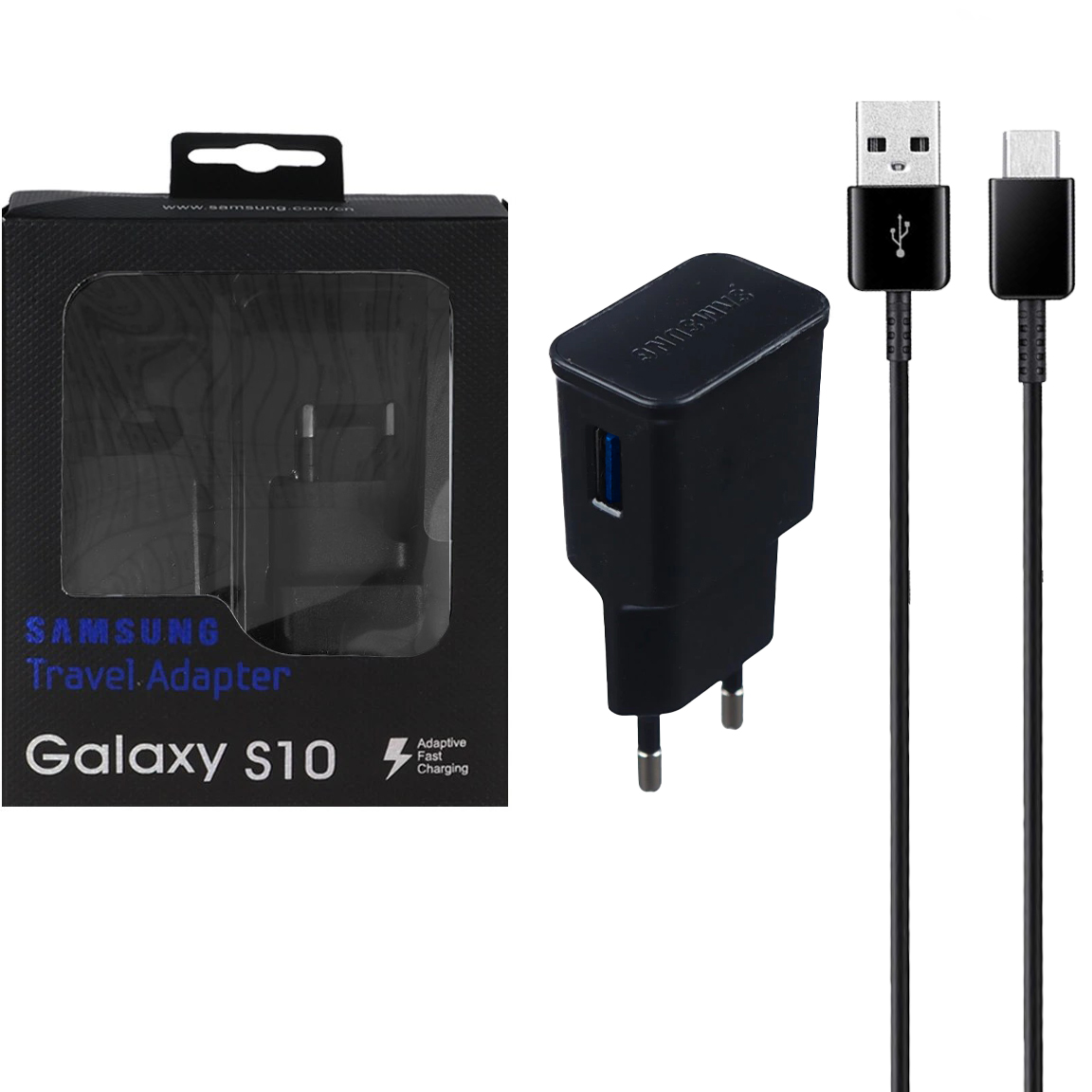 شارژر دیواری تک پورت SAMSUNG مدل TA20C S10 - مشکی - به همراه کابل YSP - Type-C