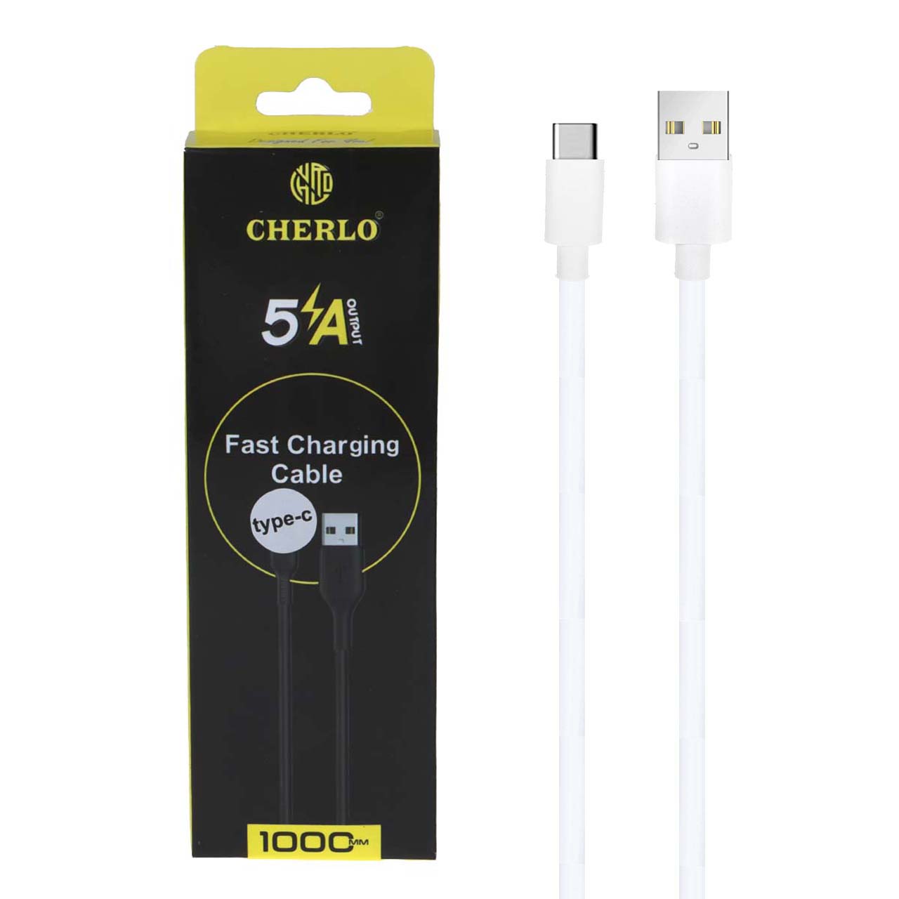 کابل شارژ فست CHERLO Type-C مدل CH-TC19 - سفید - SMO (t)